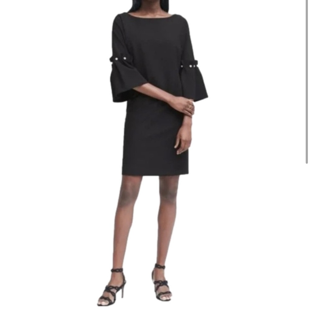 Banana Republic | Bell Sleeve w/ Pearls Navy Dress